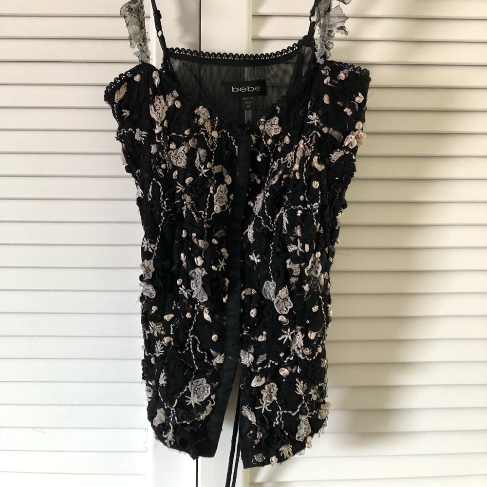 Floral appliqué bustier corset